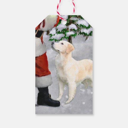 Golden Retriever Kerstmis Cadeaulabel (Achterkant)