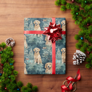 Golden Retriever Kerstmis Cadeaupapier