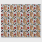 Golden Retriever Kerstmis Cadeaupapier (Vlak)