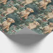 Golden Retriever Kerstmis Cadeaupapier (Hoek)