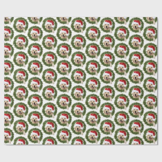 Golden Retriever Kerstmis Cadeaupapier (Vlak)