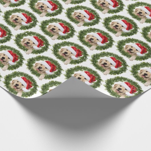 Golden Retriever Kerstmis Cadeaupapier (Hoek)