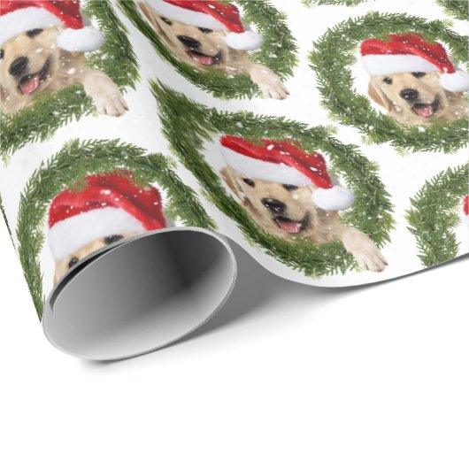 Golden Retriever Kerstmis Cadeaupapier (Rol Hoek)