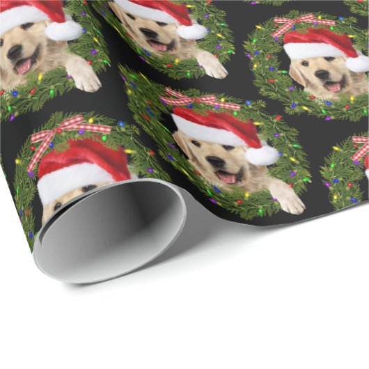 Golden Retriever Kerstmis Cadeaupapier (Rol Hoek)