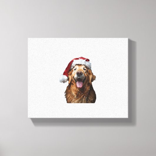 Golden Retriever Kerstmis Canvas Afdruk (Voorkant)