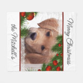 Golden Retriever Kerstmis - Cute Dog Puppy Fleece Deken (Voorkant (Horizontaal))