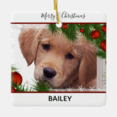 Golden Retriever Kerstmis - Cute Dog Puppy Keramisch Ornament (Voorkant)