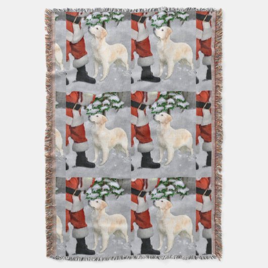 Golden Retriever Kerstmis Deken (Voorkant Verticaal)