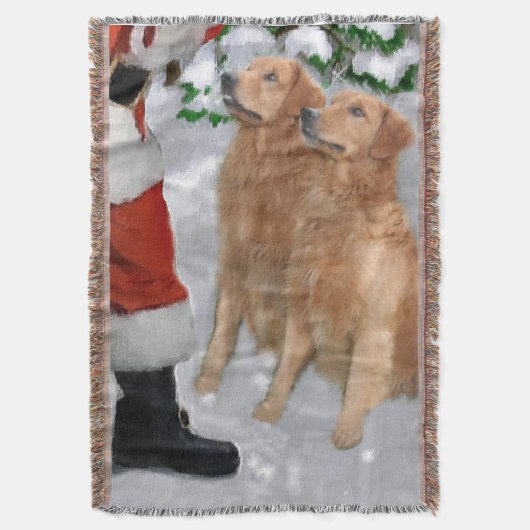Golden Retriever Kerstmis Deken (Voorkant Verticaal)
