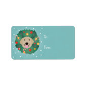 Golden Retriever Kerstmis Etiket (Voorkant)