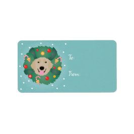 Golden Retriever Kerstmis Etiket