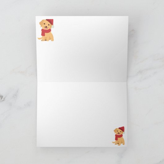 Golden Retriever Kerstmis Feestdagen Kaart (Binnen)