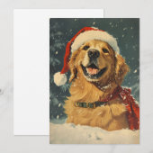 Golden Retriever Kerstmis Feestdagenkaart (Voorkant / Achterkant)