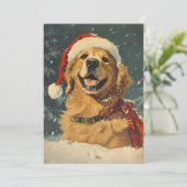 Golden Retriever Kerstmis Feestdagenkaart (Staand voorkant)