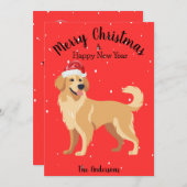 Golden Retriever Kerstmis Feestdagenkaart (Voorkant / Achterkant)