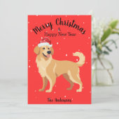 Golden Retriever Kerstmis Feestdagenkaart (Staand voorkant)