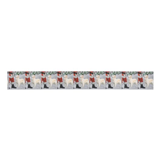 Golden Retriever Kerstmis Grosgrain Lint (Voorkant)