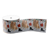 Golden Retriever Kerstmis Grosgrain Lint (Spoel)