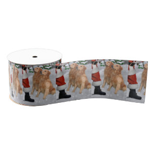 Golden Retriever Kerstmis Grosgrain Lint