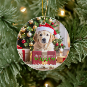 Golden Retriever Kerstmis Keramisch Ornament