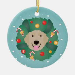 Golden Retriever Kerstmis Keramisch Ornament