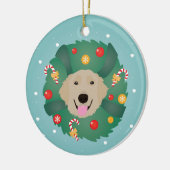 Golden Retriever Kerstmis Keramisch Ornament (Links)