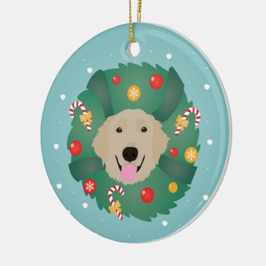 Golden Retriever Kerstmis Keramisch Ornament (Links)