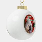 Golden Retriever Kerstmis Keramische Bal Ornament (Links)