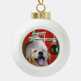 Golden Retriever Kerstmis Keramische Bal Ornament