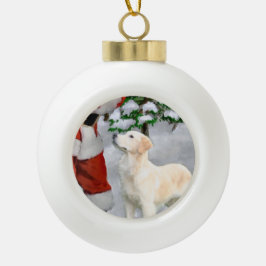 Golden Retriever Kerstmis Keramische Bal Ornament