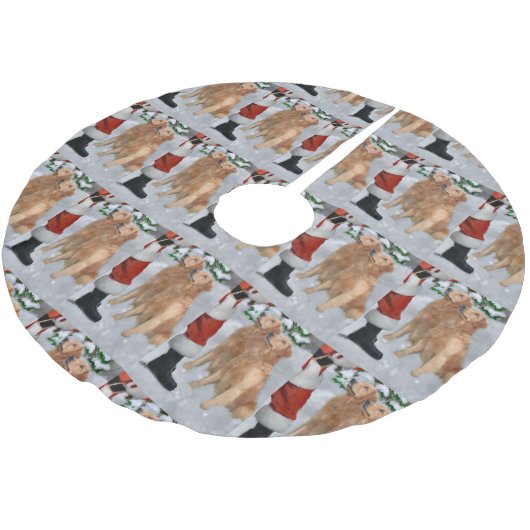 Golden Retriever Kerstmis Kerstboom Rok (Gekanteld)