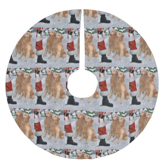 Golden Retriever Kerstmis Kerstboom Rok (Voorkant)