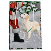 Golden Retriever Kerstmis Medium Cadeauzakje (Voorkant)