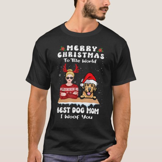 Golden Retriever Kerstmis met de beste hond van de T-shirt (Voorkant)