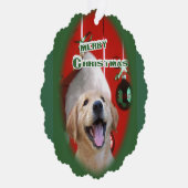 Golden Retriever Kerstmis Ornament Kaart (Rechts)