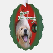 Golden Retriever Kerstmis Ornament Kaart (Links)