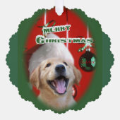 Golden Retriever Kerstmis Ornament Kaart (Voorkant)
