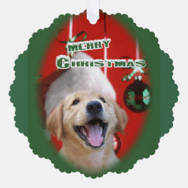 Golden Retriever Kerstmis Ornament Kaart