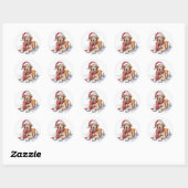 Golden Retriever Kerstmis ronde Sticker (Vel)
