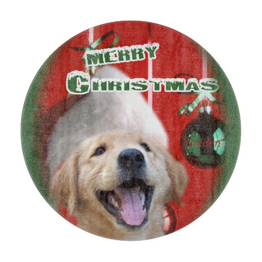 Golden Retriever Kerstmis Snijplank (Voorkant)