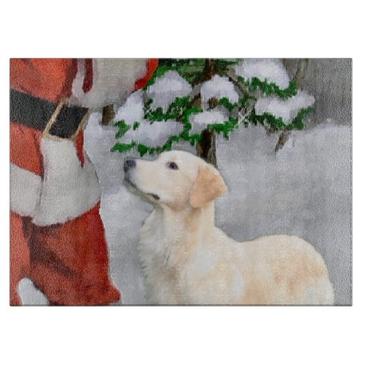 Golden Retriever Kerstmis Snijplank (Voorkant)