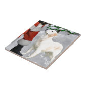 Golden Retriever Kerstmis Tegeltje (Zijkant)