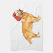 Golden Retriever Kerstmis Theedoek (Verticaal)