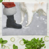 Golden Retriever Kerstmis Theedoek (Gevouwen)