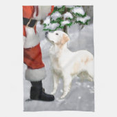Golden Retriever Kerstmis Theedoek (Verticaal)