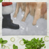 Golden Retriever Kerstmis Theedoek (Gevouwen)