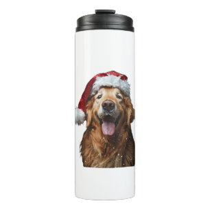 Golden Retriever Kerstmis Thermosbeker