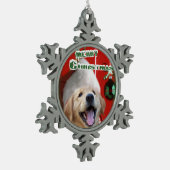 Golden Retriever Kerstmis Tin Sneeuwvlok Ornament (Links)
