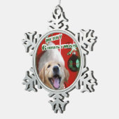 Golden Retriever Kerstmis Tin Sneeuwvlok Ornament (Rechts)