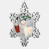 Golden Retriever Kerstmis Tin Sneeuwvlok Ornament (Rechts)